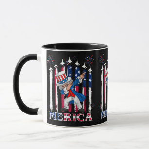 Caneca Tio Sam Patriótico Dabbing 4 de Julho
