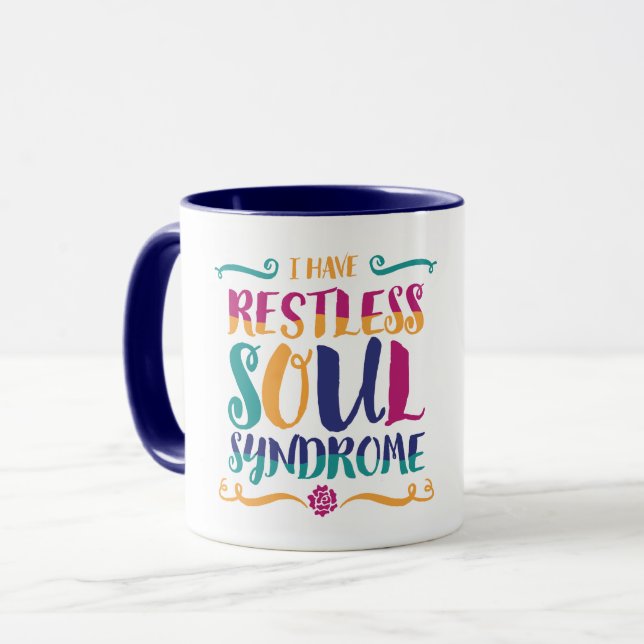 Caneca Típica da Síndrome das Almas Inquietas Hippie (Frente Esquerda)