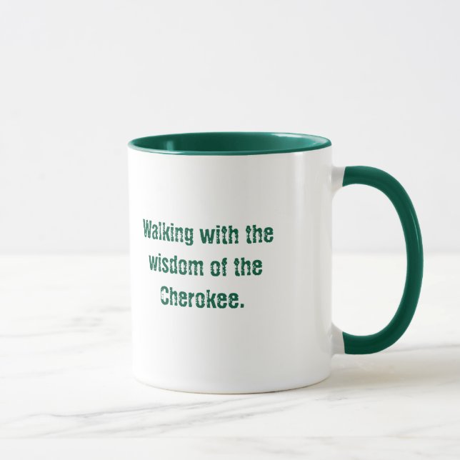Caneca Típica Verde Cherokee Dizendo Mug de Café (Direita)