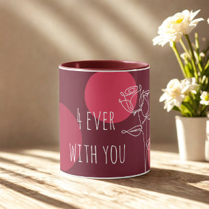 Caneca Tipografia "4ever Com Você"Elegante