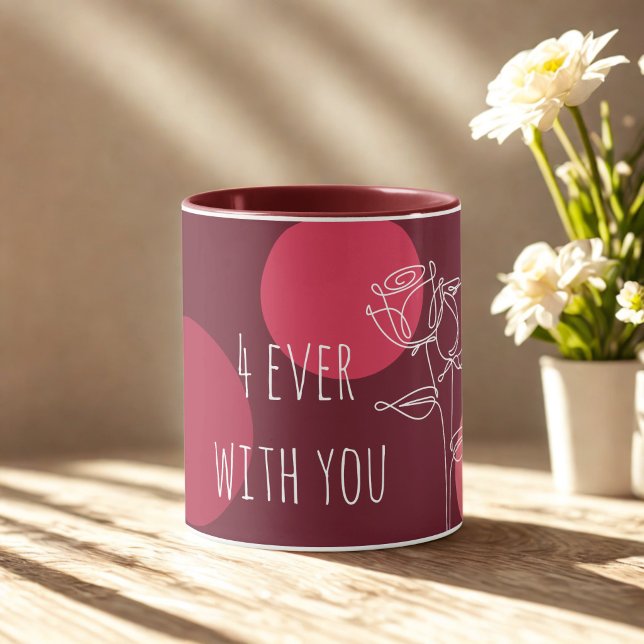 Caneca Tipografia "4ever Com Você"Elegante (Criador carregado)