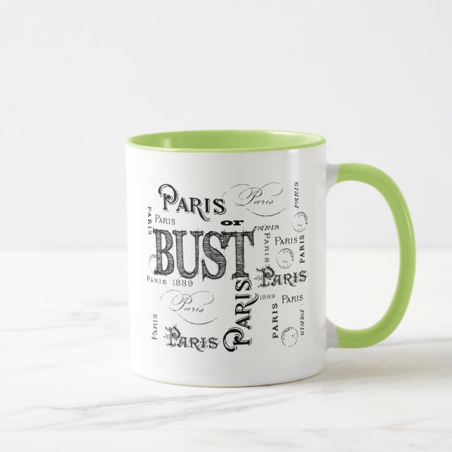 Caneca Tipografia Calliografia Paris França Torre Eiffel (Direita)
