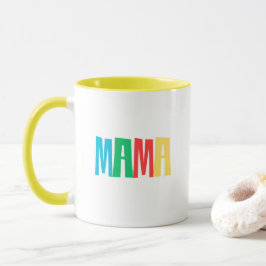 Caneca Tipografia Colorida Minimalista de Mamãe