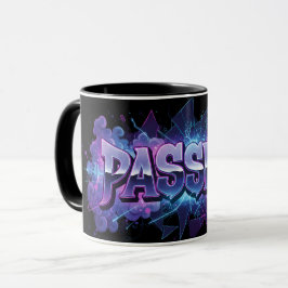 Caneca Tipografia Cyberpunk da Paixão – Palavra Moderna V