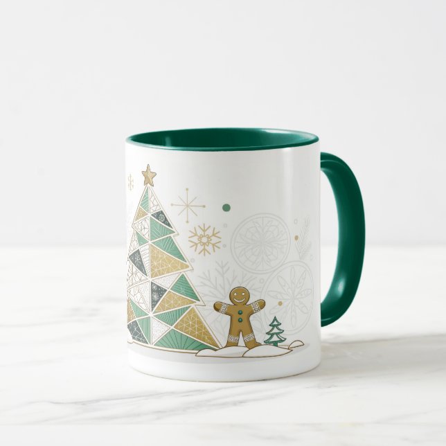 Caneca Tipografia de Celebração do Ano Novo Feliz (Frente Esquerda)