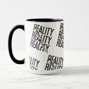Caneca Tipografia de Distorção da Realidade  Abstração Mo