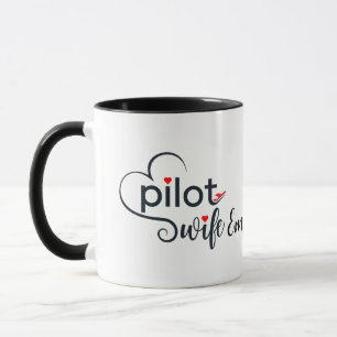 Caneca Tipografia de Esposa de Piloto & Avião Simples,Min