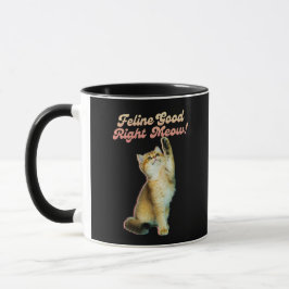 Caneca Tipografia de Gato Engraçado e Bonita com Gatinho