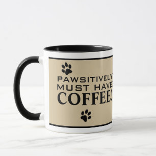 Caneca Tipografia de Pata de Cachorro Amante de Café Espé