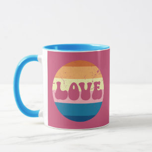 Caneca Tipografia Do Amor Com Vintage Sunset Strips