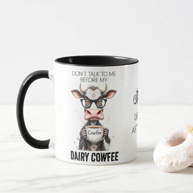 Caneca Tipografia do café com Bebendo (Com Donut)