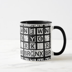 Caneca Tipografia do Grunge de Bronx New York