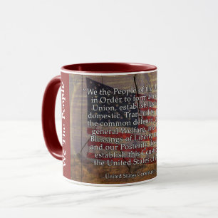 Caneca Tipografia do preâmbulo da constituição dos E.U