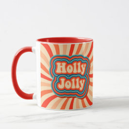 Caneca Tipografia Holly Jolly sobre Feriados de Natal