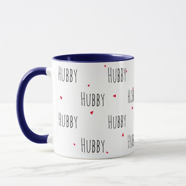 Caneca Tipografia "Hubby" Simples e Divertida + Pequeno A (Esquerda)