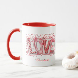 Caneca Tipografia Moderna de Amor Nome Personalizado