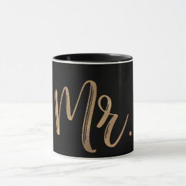 Caneca Tipografia Moderna Minimalista Senhora Dourado e P