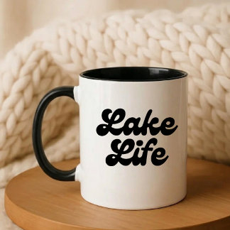 Caneca Tipografia Moderna Minimalista Vida no Lago