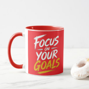 Caneca Tipografia Motivacional Concentre-se nos Seus Obje