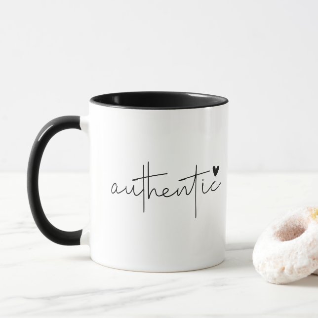 Caneca Tipografia Simples Autêntica e Moderna (Com Donut)