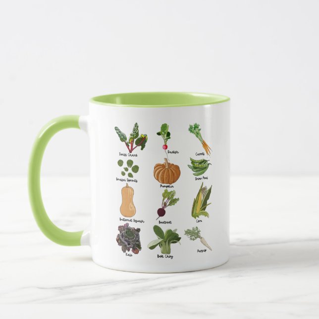 Caneca Tipos de Legumes Vegetais de Outono (Esquerda)
