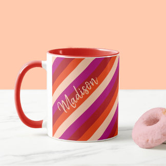 Caneca Tiras de verão diagonais vibrantes