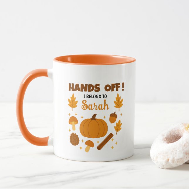 Caneca Tire As Mãos! Mug de café personalizado (Com Donut)