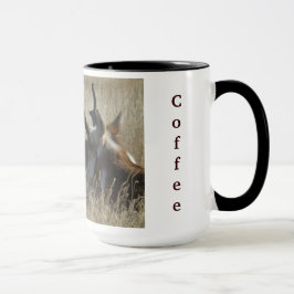 Caneca Tiro na cabeça de jovens cervos antílope A23