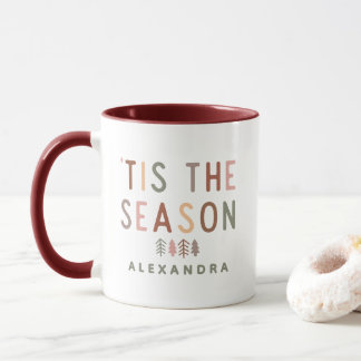 Caneca 'Tis the Season Boho Christmas Custom Name