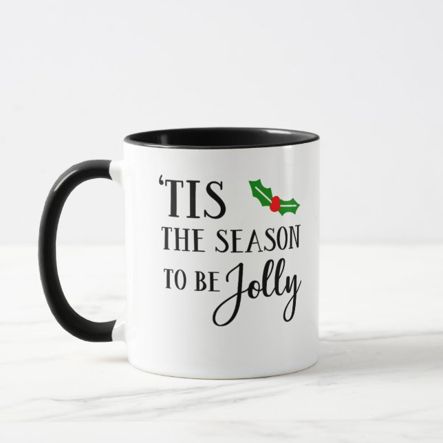 Caneca Tis The Season To Be Christmas Mistletoe (Esquerda)