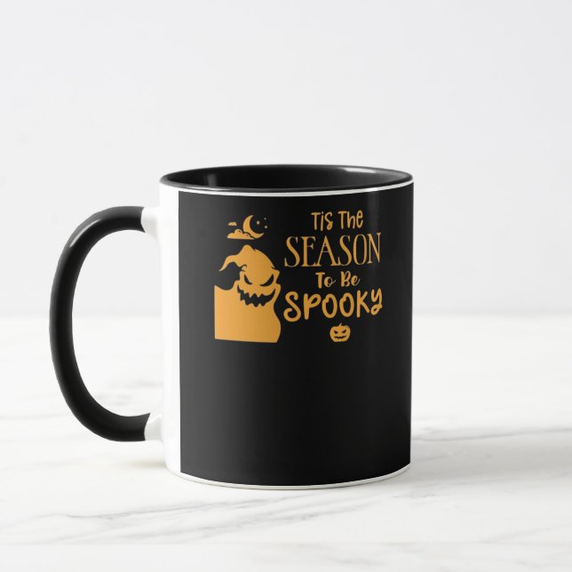 Caneca Tis The Season To Spooky Halloween Sarcastic Funny (Esquerda)