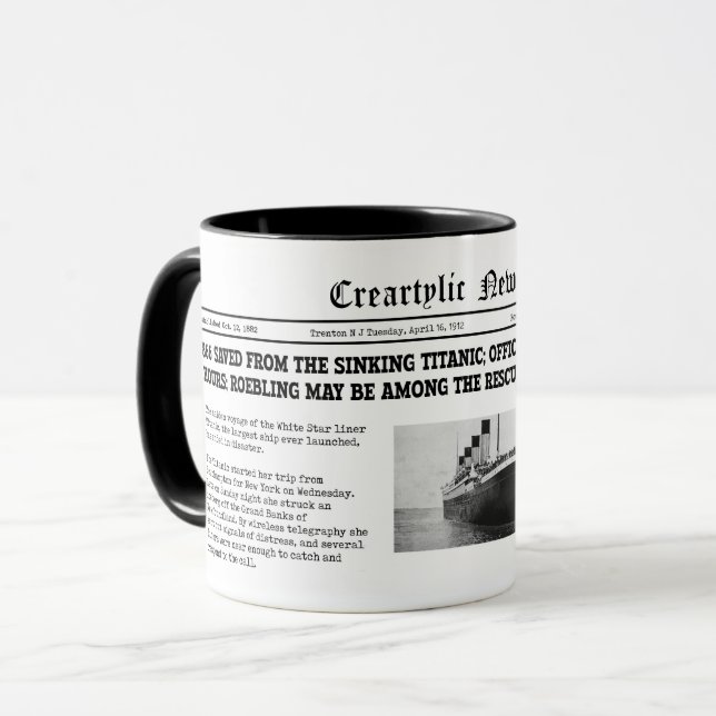 Caneca titânica da notícia (Frente Esquerda)
