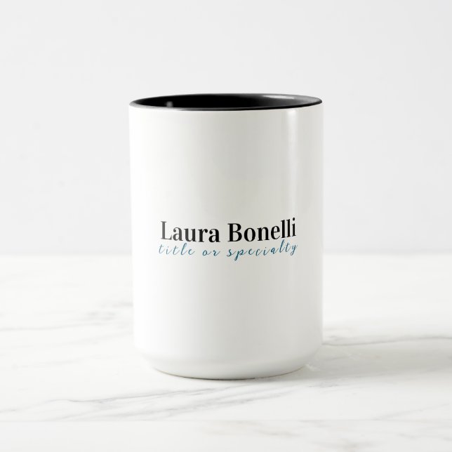 Caneca Título de Nome Simples Moderno Profissional Minima (Centro)