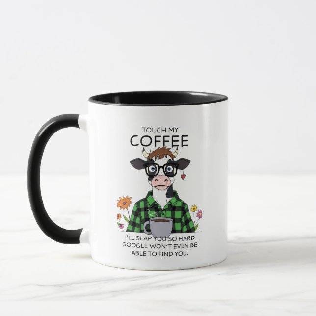 Caneca Toca no meu café, eu dou-te um tapa duro - café da (Esquerda)
