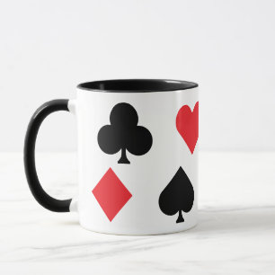 Caneca Tocando Cartões - Símbolos em Vermelho e Negro