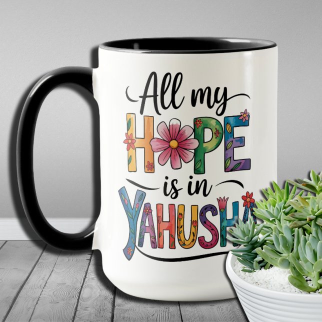 Caneca Toda a minha fé está em presentes espirituais em Y (Criador carregado)