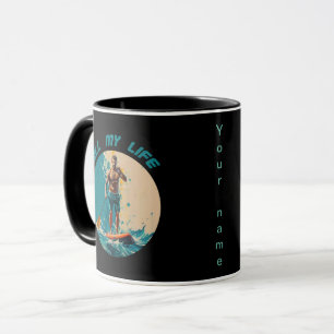 Caneca Toda a minha vida é surfar no conselho de pá sup