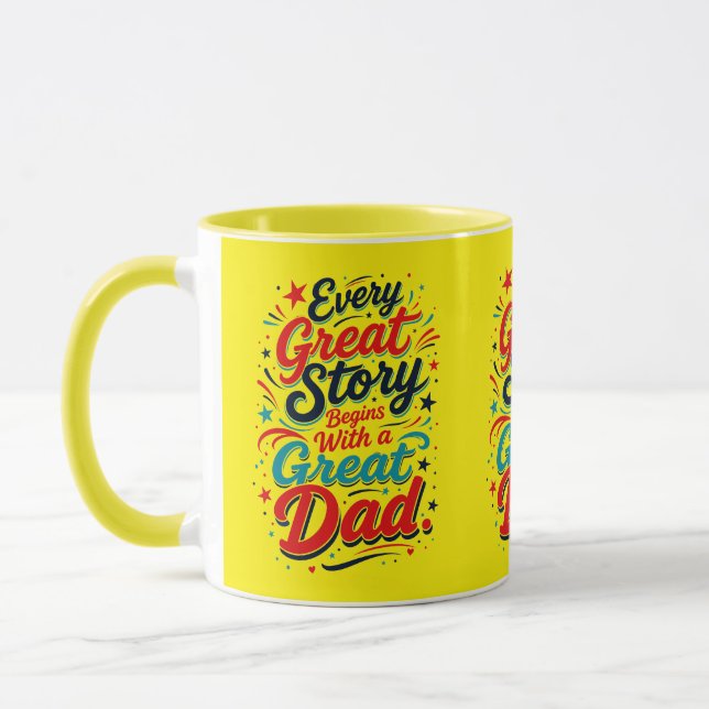 Caneca Toda Grande História Começa Com um Grande Pai. (Esquerda)