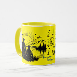 Caneca Toda Grande História Começa Com um Grande Pai.