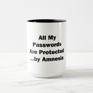 Caneca Todas as minhas senhas estão protegidas...por Amné