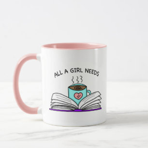 Caneca Todas as necessidades de uma garota Café e um b