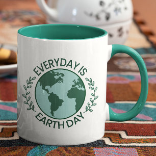 Caneca Todo Dia é Dia da Terra - Amante da Terra Verde Vi