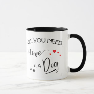 Caneca Todo-você-necessidade-estar-Amor-e um cão! Gráf