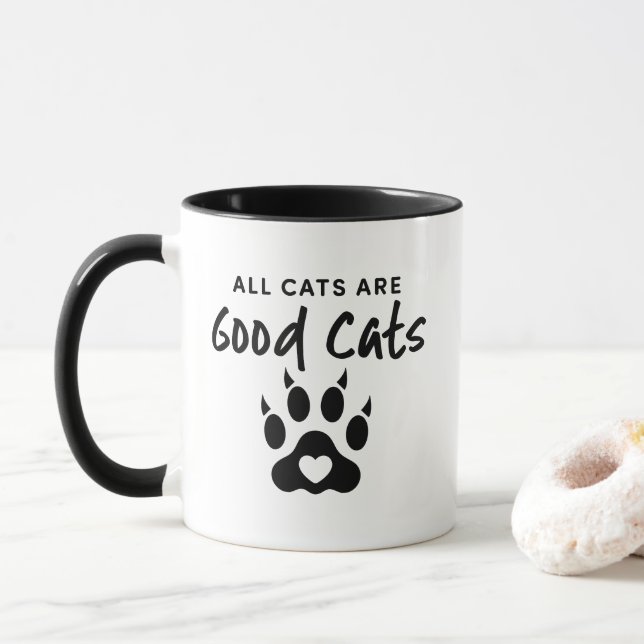 Caneca Todos Os Gatos São Bons Gatos (Com Donut)