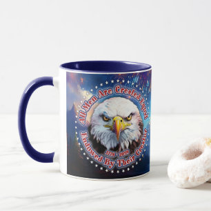 Caneca Todos os Homens São Criados Iguais Águia Marrom Fo