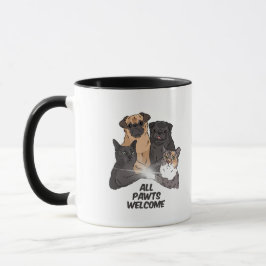Caneca Todos os Pawts Bem-vindos Combo Mug, 11 oz
