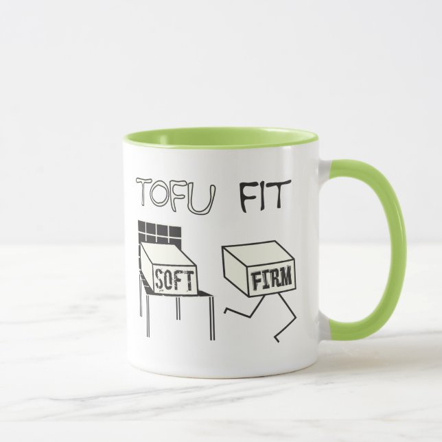 Caneca Tofu Ajustado Engraçado Correndo Tofu Soy temático (Direita)