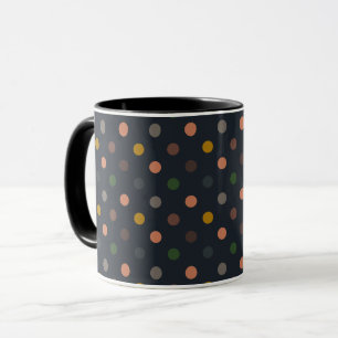 Caneca Tom Florestal Tom Terra Escura Desenho de Bolinhas
