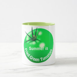 Caneca Tomate verde frito tomate verão bonito
