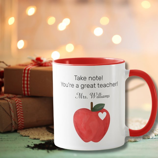 Caneca Tome nota Você é um ótimo professor, Dia dos Profe (Criador carregado)